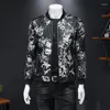 Jackets masculinos Print Floral Print 2022 Autumn Paisley Padrão Slim Fit Jacket Casal Men Bomber Man Casual