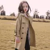 Coat Fashion Teens Girls Trench Korean Jacket Windbreak Coats for Child Lolita British Khaki Long Dust Outwear Clothes 2022