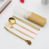 Dinnerware Sets Simple Spoon Kit With Case Stainless Steel Kids Eating Utensils Fork Chopsticks Set Tableware Cutlery 1