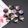 Pendant Necklaces Natural Amethyst Healing Crystal Round Charms For Jewelry Making DIY Necklace Accessories Bulk Wholesale 18x23MM