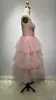 Sukienki swobodne kobiety luksusowy różowy siatka bajki bez rękawów