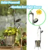 Solar Powered Garden Light Led Water Faucet Art Metal Stake Flowerpot Lamp Lawn Outdoor Decor