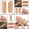 Cleaning Brushes Household Tools Housekee Organization Home Garden Wood Nail Brush Twosided Natural Boar Bristles Wo Ots1P