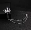 Pins Broschen I-Remiel High-End Retro Herren Quasten Brosche Vintage Britisch-Style Pin Crystal Crown Badge Corsage für Anzugkragenzubehör L221024