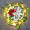 Cordes artificielle plante feuille guirlande fée vert clair vigne fil de cuivre guirlandes lumineuses pour noël fête de mariage forêt Table