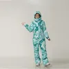 Skijacken Einteiliger Skianzug Damen Outdoor Snowboardjacke Overalls Verdickte Thermooveralls Set Winddicht Wasserdicht