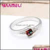 Wedding Rings Wedding Rings Trendy Women 925 Sterling Sier sieraden Betrokkenheid Simple Crystal Anniversary Finger Ring voor FemalewedDin DHSKD