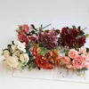 Decoratieve bloemen Vintage Rose Bouquet Silk Nep Bloem Bruiloft Tuin Decoratie Groene bladeren Artificial Diy Plants Home Decor accessoires