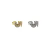 Sparkly Rhinestone NO5 Open Ring Women Number Finger Rings Gold Silver Fashion Jewelry