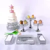 Bakware tools Europese stijl metaalgouden cake stand drielaags ijzeren huisdecoratie feest dessert evenementen display spiegellade