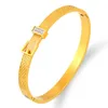 Bangle 2022 Fashion Belt Design Bracciale Con Pietre Acciaio Inossidabile Per Donna Vite Argento Colore Punk Gioielli Lady