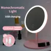 Miroirs Miroir de maquillage avec lumière LED maquillage intelligent bureau beauté rechargeable intelligente