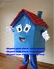 Blue House Mascot Costume Adult Cartoon Postacie strój ceremonia Business-Starting