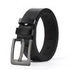 Belts Simple Pin Buckle Pu Leather Belt Men's Fashion Casual Business Jeans Decorative Girdle Luxury Black Youth Waistband