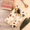 Confezioni regalo 6 pezzi Sacchetti di carta Kraft natalizi Babbo Natale Pupazzo di neve Vacanza Borsa bomboniera per feste di Natale Forniture per confezioni regalo