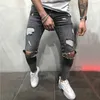 Jeans da uomo Ginocchio skinny vintage da uomo Distrutto strappato Streetwear Pantaloni slim Homme Pantaloni da jogging in denim con foro mendicante Hip Hop