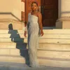 Party Dresses Elegant One Shoulder Prom White Tassel Formal Gowns Custom Made Evening Dress Arabic Africe Aso Ebi Plus Size