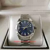 Heta artiklar MENS Titta på mode 41,5 mm Aqua Terra 150m Bond 007 Blue Sapphire Glass Watches Rostfritt stål Cal.8500 rörelse Mekaniska automatiska armbandsur