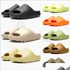 Hausschuhe Designer mit Box Schaumstoffe Läufer Hausschuhe Slider Frauen Männer Sand Knochen Weiße Sandalen Pure Resin Slide Outdoor Slipper Onyx RUR Dhrbs