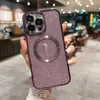 Glitter Magnetic Phone Factions for iPhone 12 13 14 Pro Max Magsafe Wireless Charging Case All-Inclusive