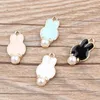 Pendant Necklaces 10PCs 14 26MM Acrylic Pearl Decorated Animal Cute Jewelry Charms Gold Color Plated Oil Drop Charm