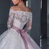 Glitter Off Shoulder Ball Gown Wedding Dresses 2023 Luxury Saudi Arabic Sparkly Backless Bridal Gowns with Long Train vestidos de novia robe mariee