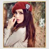 Banie / Caps de crâne Jiexijie Hot% Wool Beret Female Hauts d'hiver Vivi Modèles Bérets en laine rivetés Capuche Ronde pour femmes pour femmes