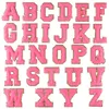 Syuppfattningar 8cm 55 cm 10 färger Chenille broderade alfabetet lappar med glitter az bokstäver järn på lappar för flickor kläd8856003