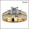 Anneaux De Mariage Alliances Couple Bague - Mode Zircon Cubique Pour Or-Couleur Anniversaire Romantique Hommes / Femmes Bijoux Accessoires Lo Dhloe