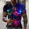 Camisetas masculinas T-shirt de árvore de Natal impressa 3d Harajuku Rua Casual Desgaste Faculdade Personalizada Confiada da Fronto