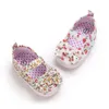 First Walkers 0-18M Infant Baby Girl Cute Flower Shoes Spring Summer Soft Sole Crib Toddler Canvas Sneaker Pink/White Drop