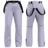 Skidåkning Bib Pants Winter Men Ski Windproof Waterproof Thermal Snowboard Women Jumpsuit byxor förtjockade varma L221025