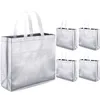 Laser Non-Woven Shiny Shopping Aluminized Tote Bags Customized Glossy Reusable Shop Bags