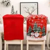 Chair Covers Christmas Hat Cover Snowman Santa Claus Elk Printed Pattern Home Dinner Table Atmosphere Decoration Navidad Noel Xmas Gift