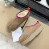 Australien tazz tofflor mocka shearling plattform designer slides vinter män kvinnor varma skor svart kastanj mode herr sandaler USA 3-12