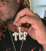 Anpassat namn halsband män kvinnor isade ut prong inställning hänge personaliserade charms fällrappare superstjärna kubik zirkonium hiphop jud3029