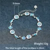 Charm Bracelets Boho Female Blue Opal Jewelry Silver Color Flower Chain For Women Cute Sea Scallop Dolphin Wedding Bracelet