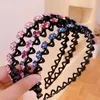 Hårtillbehör Fashion Pearl Non-Slip Rhinestone Hairbands Elastic Flower Beinband Bezel Girls HeadDress