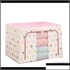 Sacs de rangement Housekee Organization maison Gardenoxford tissu cadre en acier boîte pour vêtements draps couverture oreiller chaussure Hol Otr