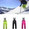 Skidåkning Bib Pants Winter Men Ski Windproof Waterproof Thermal Snowboard Women Jumpsuit byxor förtjockade varma L221025