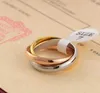 Designer classico anello a tre anelli per uomo donna coppia moda marca anelli stile semplice con anelli unisex in oro rosa a tre colori