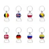 2 i 1 fotbollsflasköppnare Keychain Qatar World Cup Flag Mini Easy Can Opener Beer Ring Wine Jar Openers JNB16636