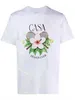 Casablanca 23SS Tennis Club T Shirts Men Designer Court Floral Sicilian Tee Coppia T-shirt Hawaiian Short Short