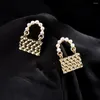 Stud Earrings Sheishow Fashion OL Style Pearl For Women Creative Handbag Shaped Design Alloy Trendy Jewelry Accessories Gifts