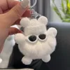 Peluş kömür topu anahtar zincirleri kolye çanta karikatür peluş bebek kolye serin araba anahtarlık