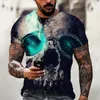 Heren t shirts horror 3D printing short mouwen t-shirt en dames oversized loszittende piraten schedelhemd zomer xxs-6xl