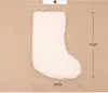 Christmas White Plush Stockings Ornaments Candy Socks Gift Bags Xmas Tree Fireplace Decoration JNC79