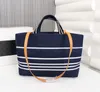 Denim sacs fourre-tout canal grande capacité sac à main de créateur mode femmes sac à provisions portefeuille de luxe ligne impression Pruse 38cm
