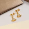 moda gioielli di lusso orecchini designer borchie a forma di ventaglio dive orecchini da sogno diamanti gonnellino femminile elegante per San Valentino 40TX