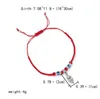 Fashion Red String Blue Turkish Evil Eye Charm Armband tr￥d Hamsa Horseshoe Heart Fj￤ril